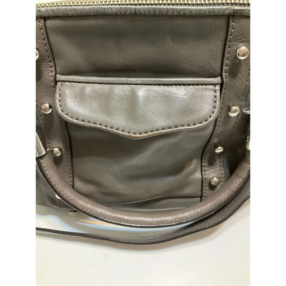 Rebecca Minkoff Leather Shoulder Bag, grey with Silver hardware. Heavy!